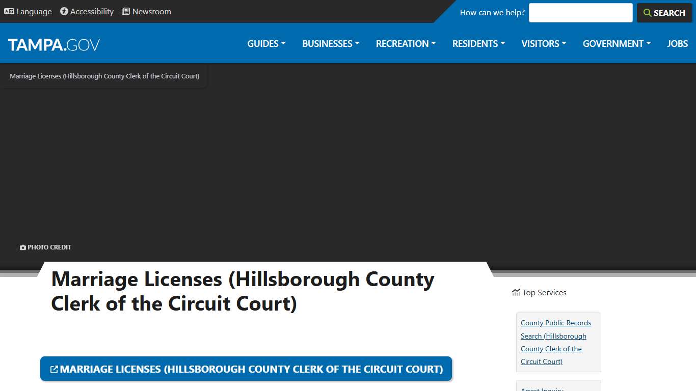 Marriage Licenses (Hillsborough County Clerk of the Circuit Court) City of Tampa
