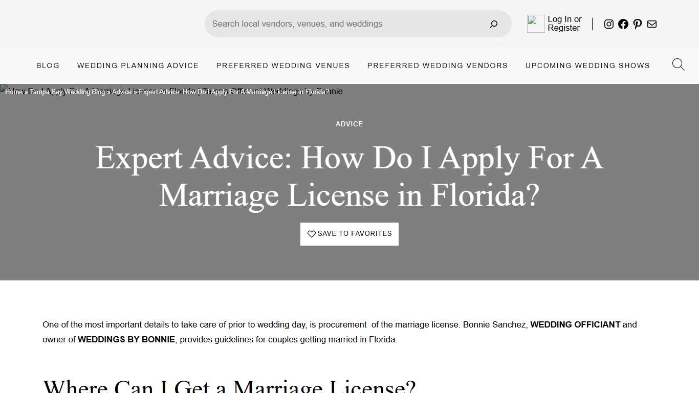 Expert Advice: How Do I Apply For A Marriage License In Florida? - Marry Me Tampa Bay Most Trusted Wedding Vendor Search And Real Wedding Inspiration Site